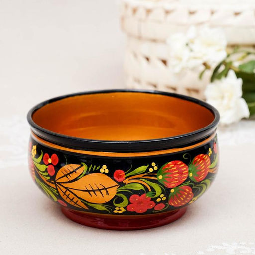 Чашка деревянная хохлома «Ягодка», 15×7 см