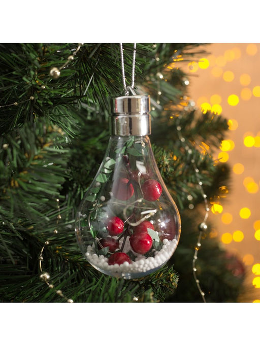Ёлочный шар Ягоды, 5 LED, от батареек, свечение белое - Luazon lighting фото 10