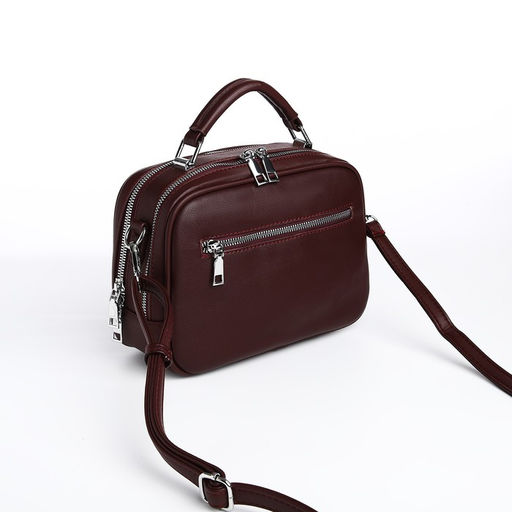 Сумка-саквояж на молнии, цвет коричневый - Simaland фото 2
