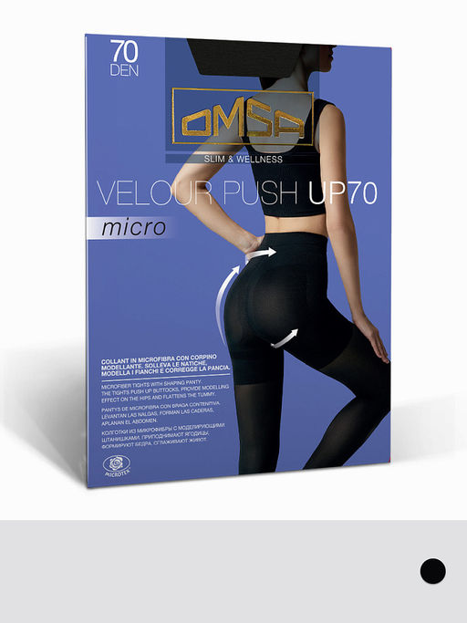 (Omsa) Velour Push Up Micro 70 (чз) nero  фото 2