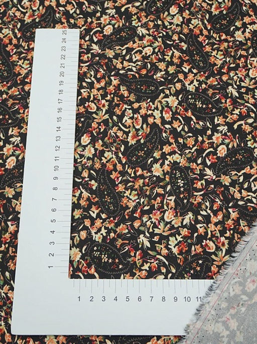 Штапель Премиум (Digital) Энжела цв.темно-коричневый, ш.1.45м, вискоза-100%, 125гр/м.кв - Купава фото 16