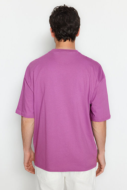 M_rd_m Oversize/Geni_ Kesim Dinozor Nak__l_ K_sa Kol %100 Pamuk T-Shirt TMNSS23TS00243 - Trendyolmilla фото 2