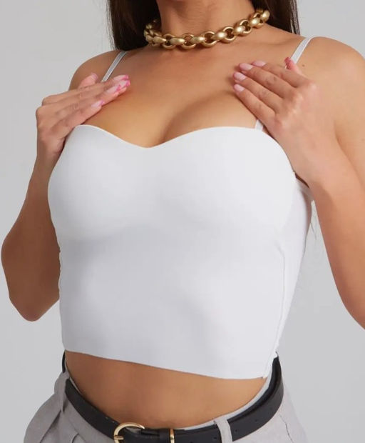 K11636 Кроп-топ с чашками БЕЛЫЙ