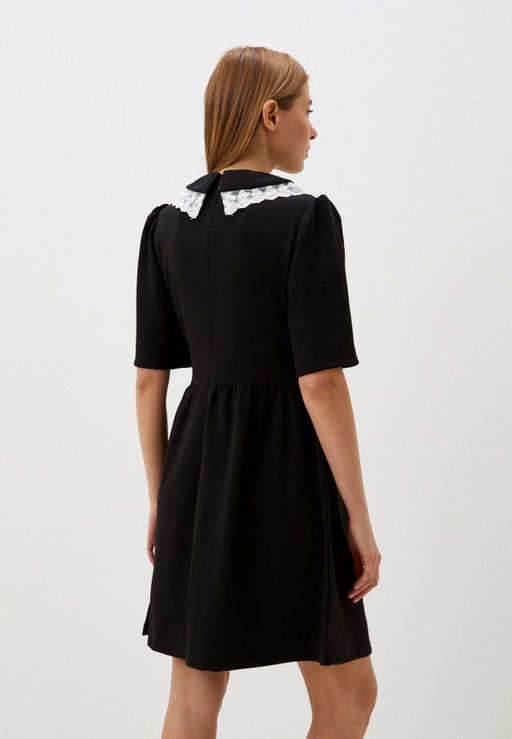 Черное платье-мини с воротником «Питер Пэн» - Incity фото 10