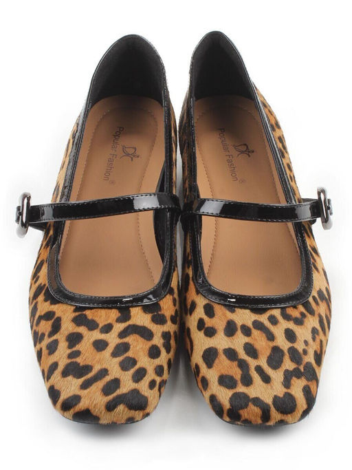 06-H11A-15Y BROWN/LEOPARD Туфли женские (натуральная кожа с ворсом)