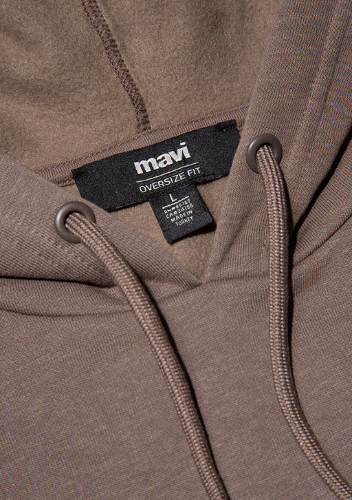 Mavi Logo Bask?l? Kapusonlu Kahverengi Sweatshirt  фото 6
