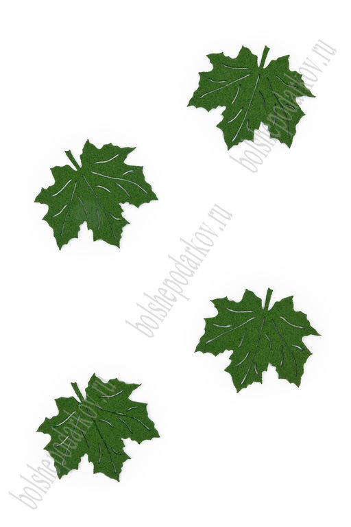 Лазерная вырубка из фетра Листик кленовый 3,7 см (10 шт) фисташковый №934 - No name фото 2