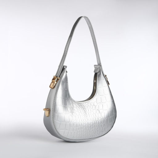 Сумка женская через плечо, цвет серебряный 21*21,5*6 см - Nazamok фото 3