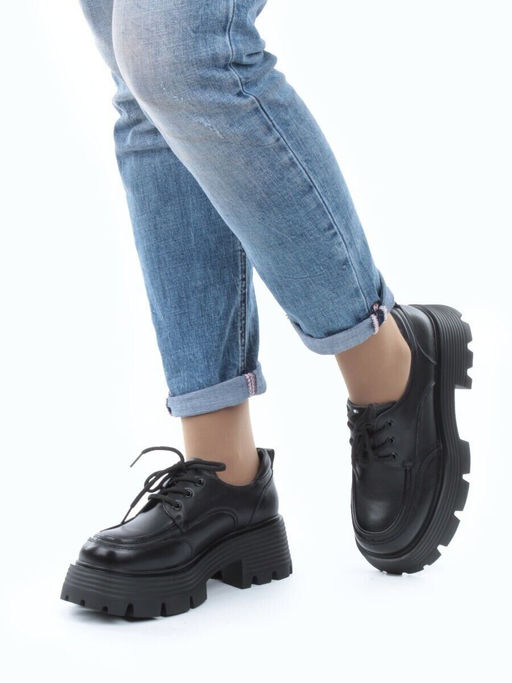 03-5931 BLACK Полуботинки женские (натуральная кожа)