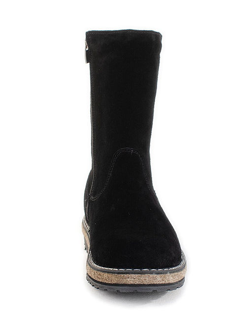 Полусапоги женские на войлочной подошве, Замша, овчина, войлок, лепесток