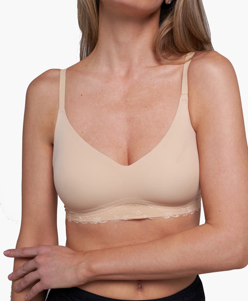 Топ-бюстье бюстгальтер бесшовный Vanessa for me S008 нейлон, эластан бежевый размеры S, M, L, XL