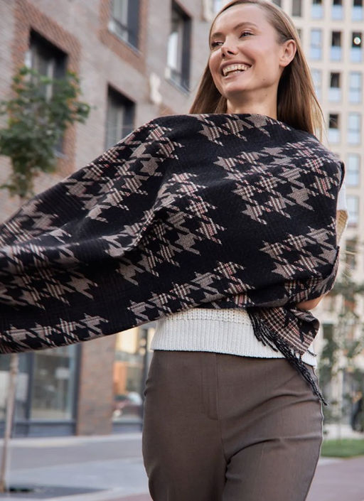 в составе ШЕРСТЬ и КАШЕМИР Большой, мягкий, теплый двусторонний палантин. - Tantino фото 15