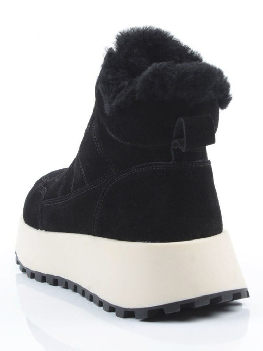 04-PAML08-1Z BLACK Ботинки зимние женские (натуральная замша, 100% шерсть, натуральный мех)