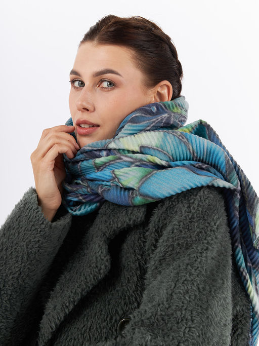 Большой, мягкий, тонкий и очень нежный двусторонний палантин с рисунком - Tantino фото 6