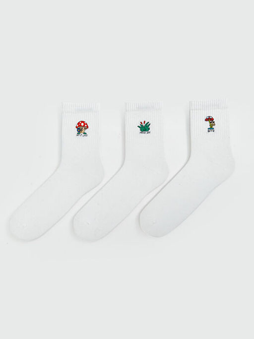 Bask?l? Erkek Soket ?orap 3l?