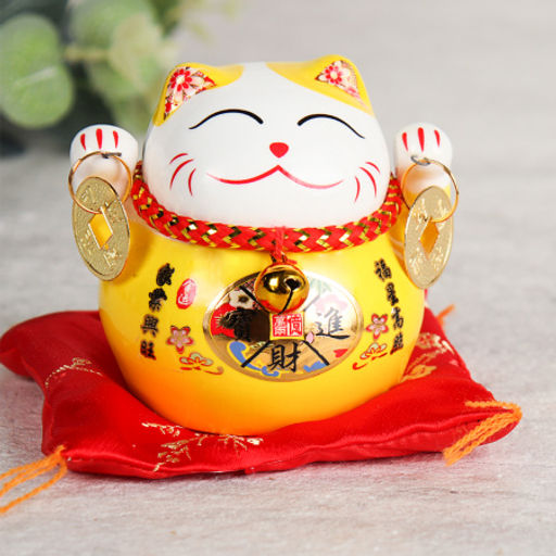 Копилка Кот манэки-нэко на коврике 8 см / 201 /уп 150/ - ГалеонТрейд фото 3