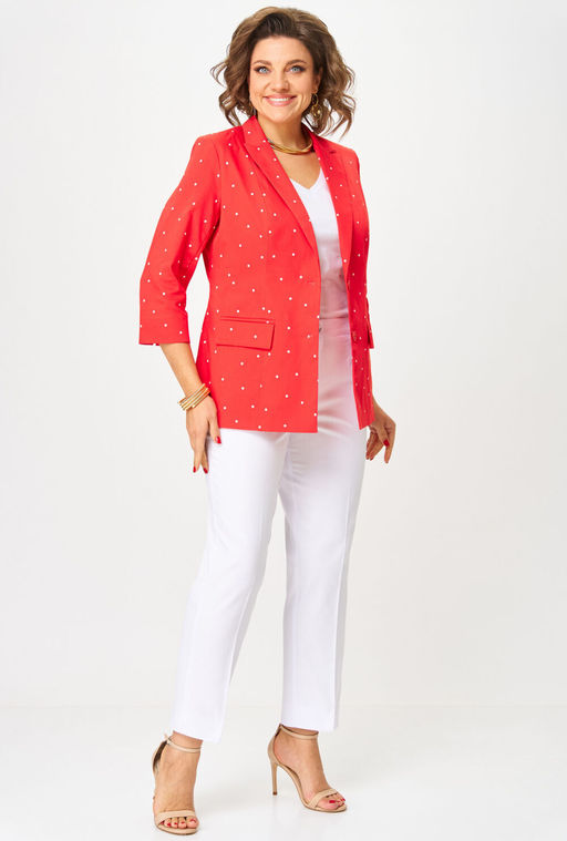 Жакет БелЭльСтиль 412 горох красный фото 5