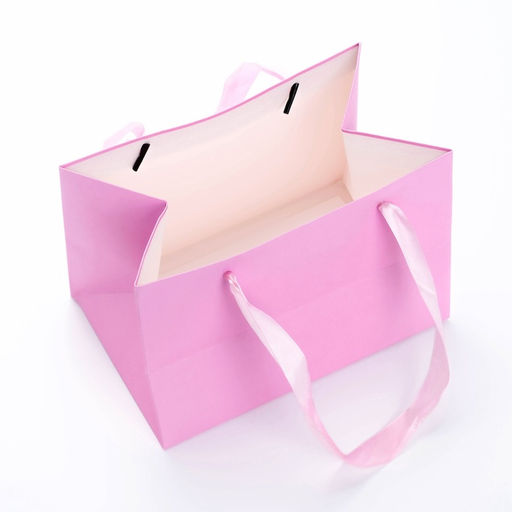 Цена за 10 шт. Пакет подарочный с широким дном 20?14?13.2 см, розовый - UPAK LAND фото 3