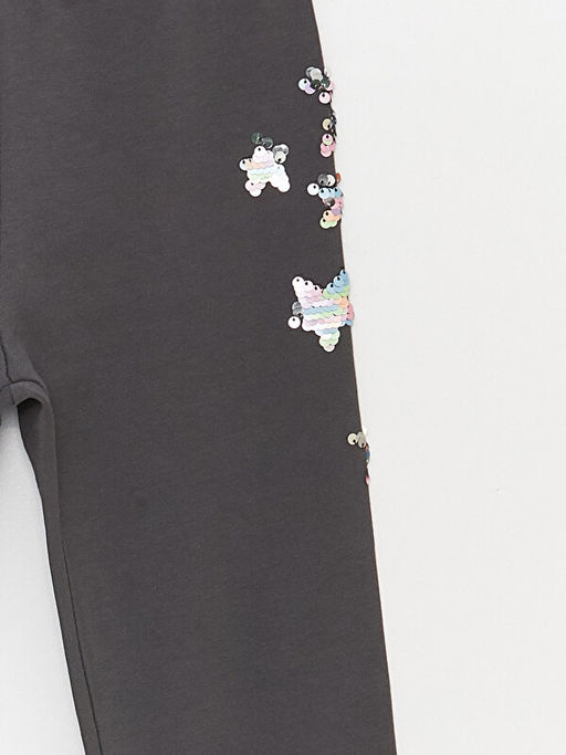 Beli Lastikli Pul ??lemeli Pamuklu K?z ?ocuk Uzun Tayt - Waikiki фото 3