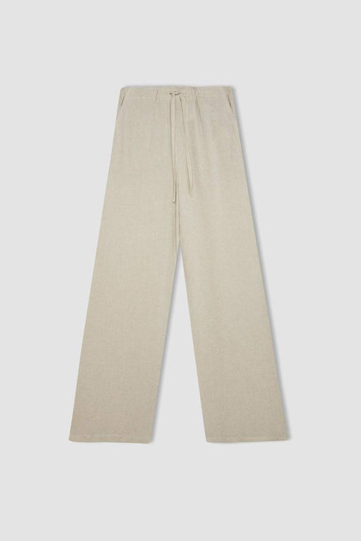 Широкие брюки с тремя карманами, нормальной талией, стандартной длины, брюки из смесового льна - Defacto фото 7