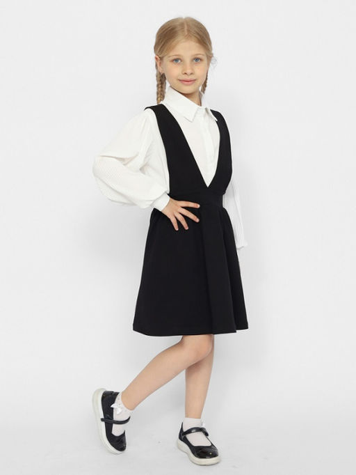 CRB wear/CWJG 63613-22 Сарафан для девочки,черный/Ex.Cherubino  фото 2