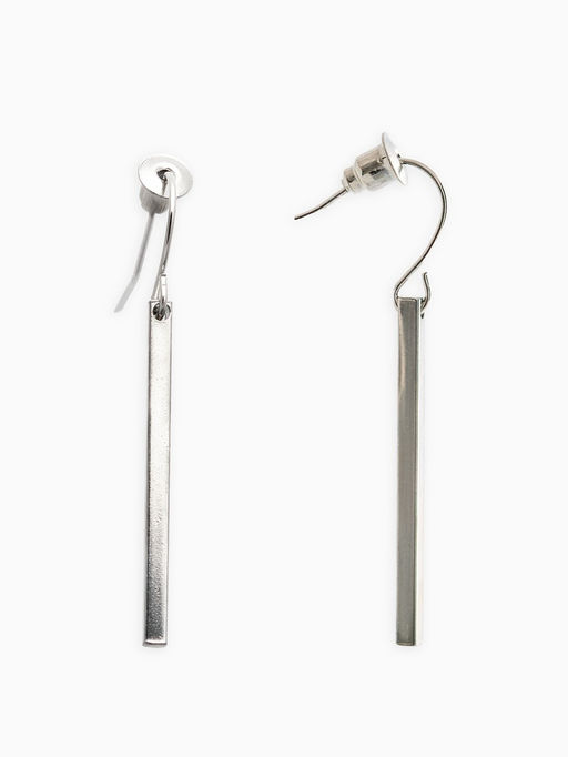 Набор 2 предмета: серьги, колье Минимализм, 45 и 55 см, белый в серебре