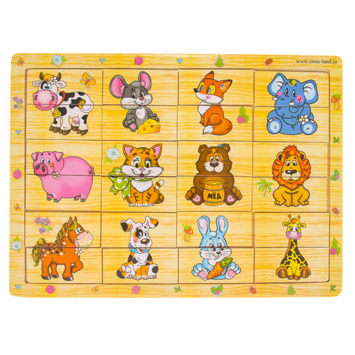 Пазл разрезные картинки Учим животных - Лесная мастерская фото 19