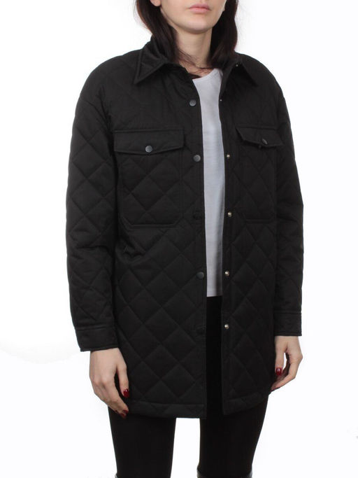 H24-002 BLACK Куртка демисезонная женская (100 гр. холлофайбер)
