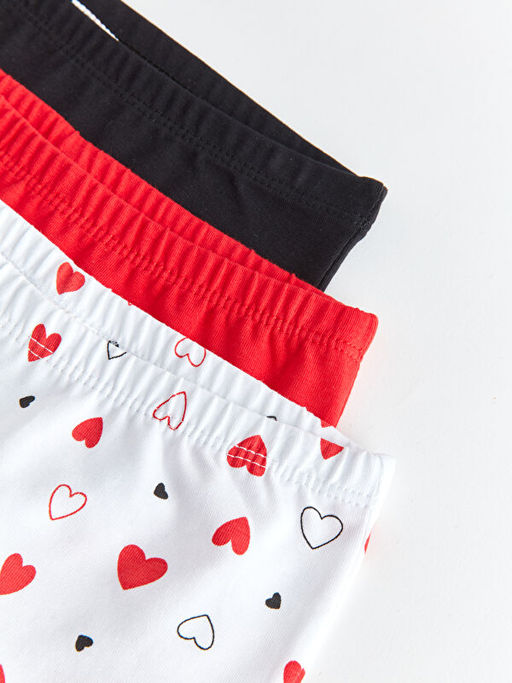 Bask?l? Pamuklu K?z ?ocuk Boxer 3l? - Waikiki фото 3