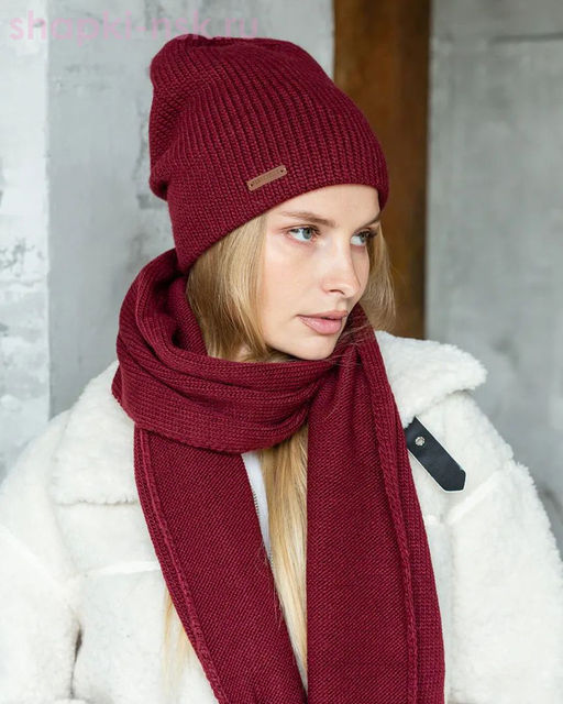 LS 52 PL 52 Комплект женский флис (колпак+шарф) (56-58)