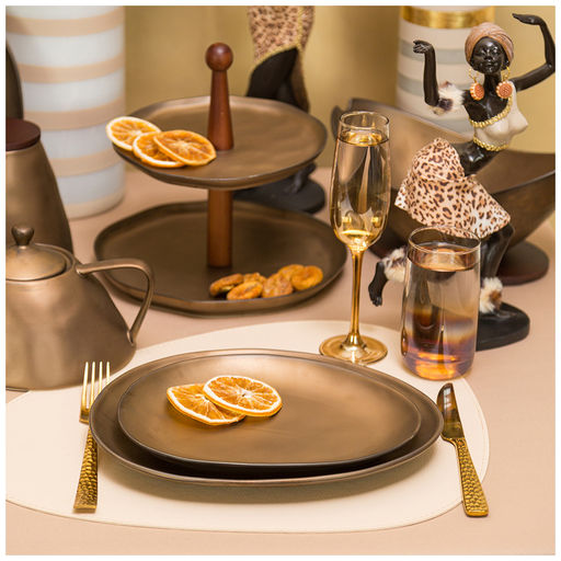 Цена за 2 шт. ТАРЕЛКА ОБЕДЕННАЯ BRONCO BRONZE 29*23*3 СМ  фото 3