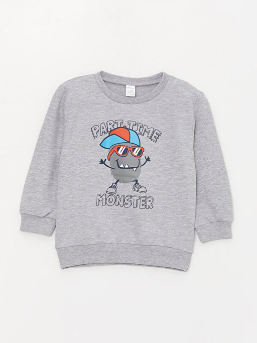 Bisiklet Yaka Uzun Kollu Erkek Bebek Sweatshirt ve E?ofman Alt 2li Tak?m - Waikiki фото 2