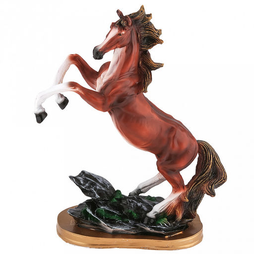 Скульптура-фигура для сада из полистоуна "Лошадь в яблоках на подставке" h41см, коричневый, "Символ 2026 года" (Россия)