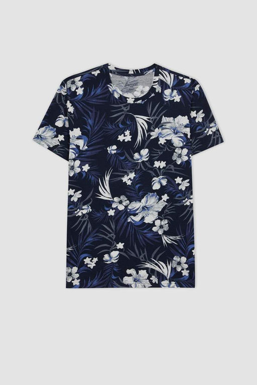 Облегающая футболка с круглым вырезом и короткими рукавами с рисунком - Defacto фото 7