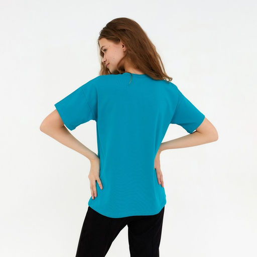 Футболка женская MINAKU: Basic line, аквамарин, размер 42