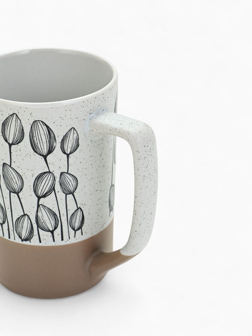 Кружка чайная керамическая Цветы, 500 мл, ручная работа