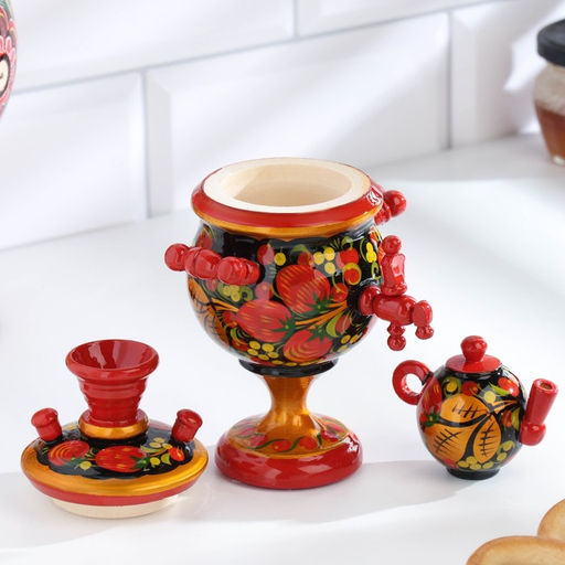 Фигурка «Самовар», хохлома, дерево