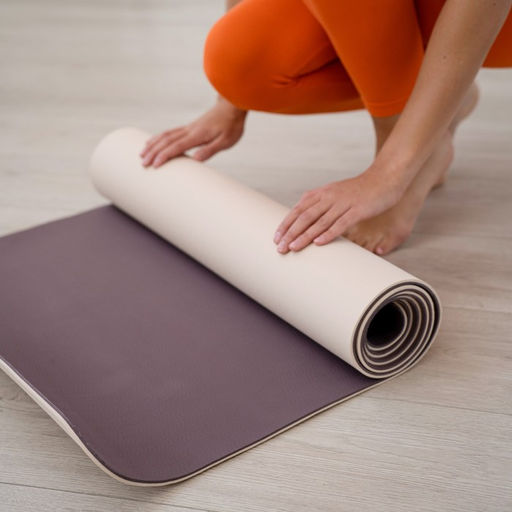 Коврик для йоги Sangh, 183х61х0,6 см, цвет бежевый/коричневый  фото 4