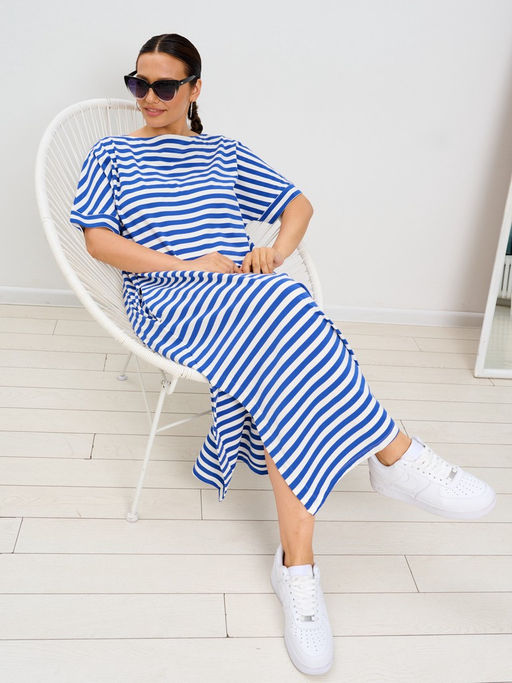 Платье женское MR025SS3 white/bright blue - Maxroses фото 4