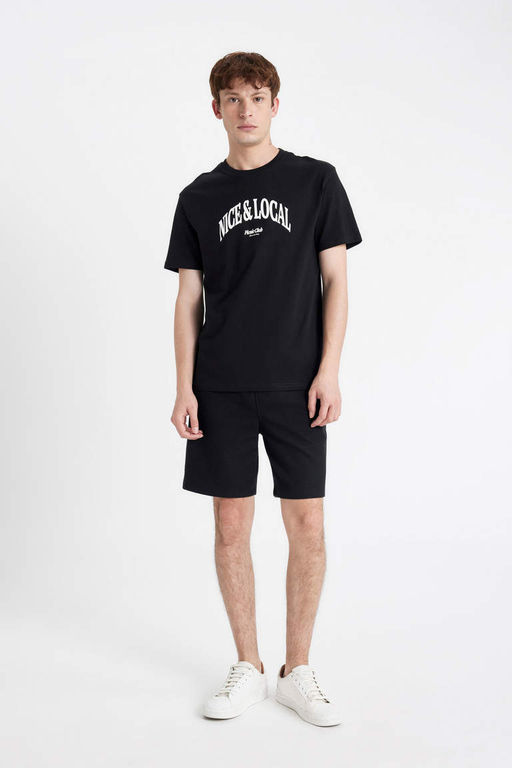 Футболка стандартного кроя с круглым вырезом и короткими рукавами с принтом - Defacto фото 2