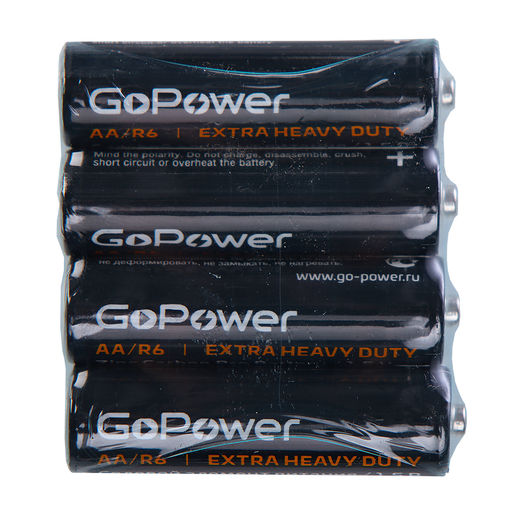 Батарейка GoPower Heavy Duty R6 SP-4 /уп 60/пальчиковые - Галеонтрейд фото 3