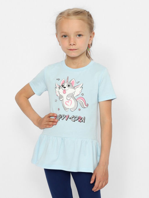 CRB wear/CWKG 63402-43 Футболка для девочки,голубой/Ex.Cherubino  фото 2