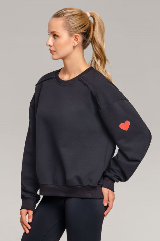 Арт. 15125 Свитшот женский Матрешка оверсайз 44-50 (4 шт) Цвет:черный - Калинка фото 4