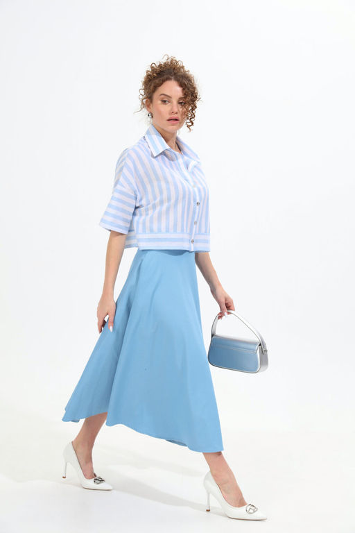 Рубашка NIKVA н959-1 бело-голубые полосы фото 3