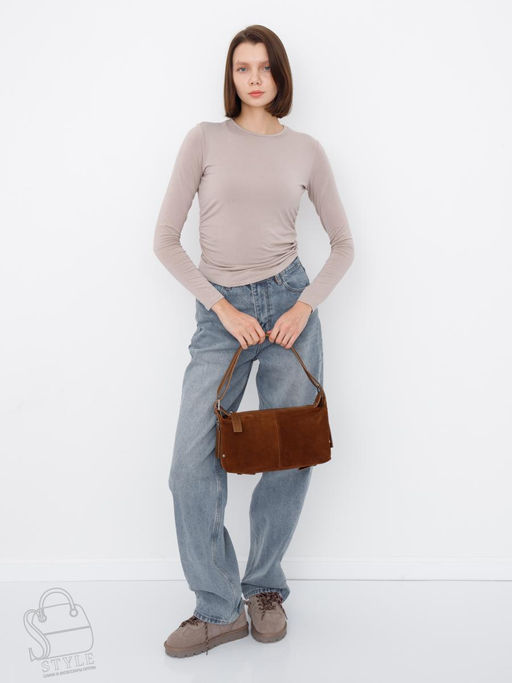 Сумка женская кожаная 6148QF brown Polina&Eiterou