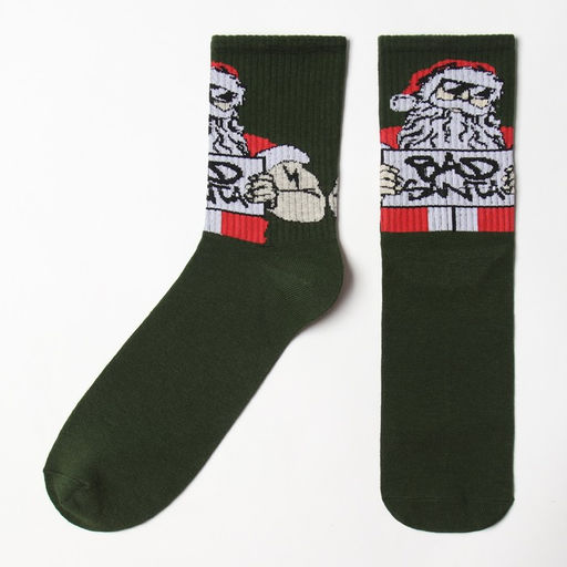 Новогодний подарочный набор «Bad Santa», плед, носки, перчатки, термостакан