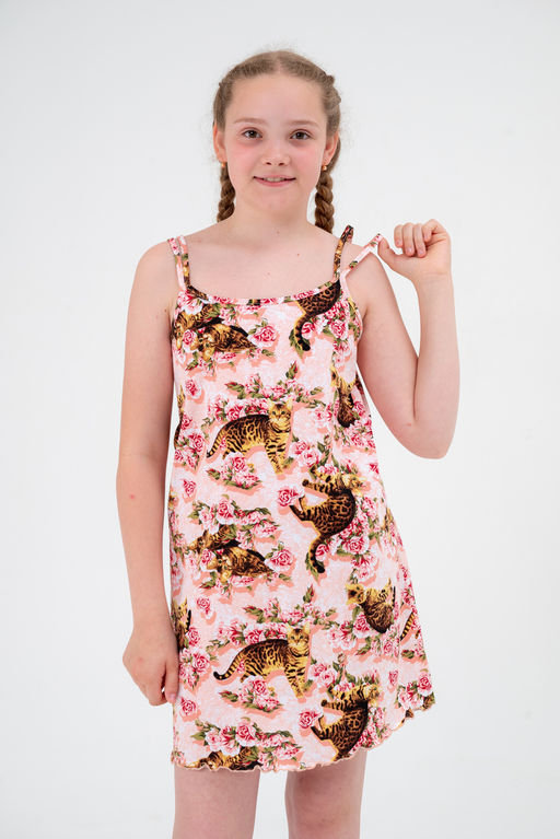 Ночная сорочка детская из кулирки Оливия киса - Амадэль фото 2