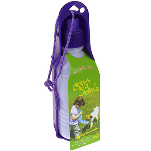 Бутылка-поилка пластмассовая для собаки 250мл, 20х5,5х5,5см, походная, цвета микс (Китай) - Pet toys фото 2