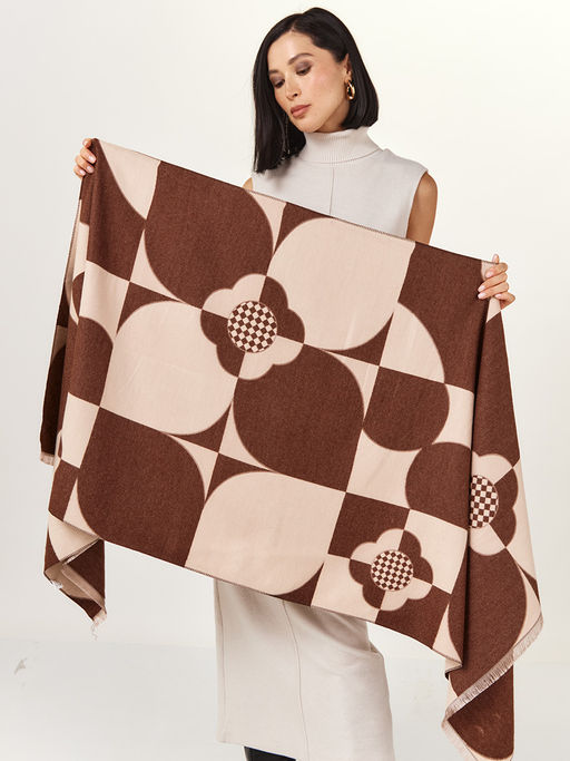 в составе ШЕРСТЬ  и КАШЕМИР Большой, мягкий, теплый  двусторонний палантин - Tantino фото 8