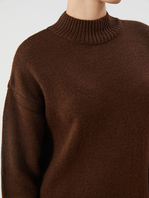 Yar?m Bal?k?? Yaka Kad?n Triko Elbise